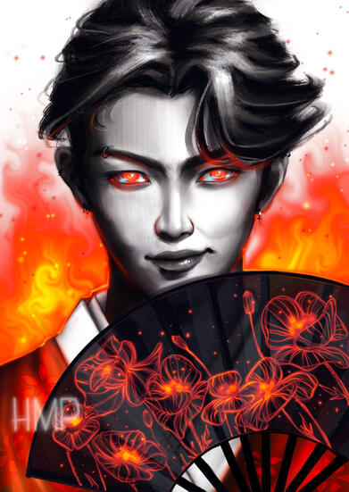 Hongjoong from Ateez Commissioned by sarah5ebayang in Instagram